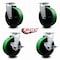 Service Caster Tool Box Caster Wheel Set 6'' Green Poly on Cast Iron Swivel Casters, 4PK TOOL-SCC-20S620-PUR-GB-2-TLB-2 - alternate 3